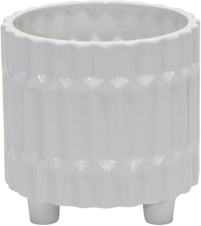 Generic S2 Fluted Planter W FEET 68 White