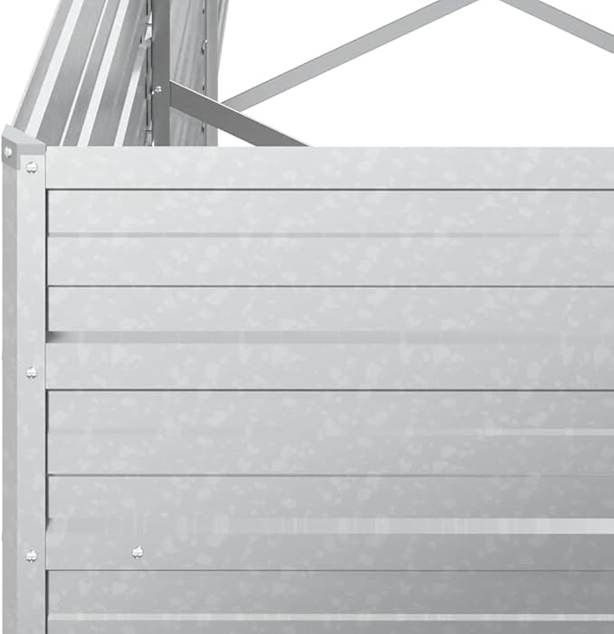 vidaXL Garden Raised Bed - Silver Galvanized Steel Outdoor Planter Box for Patio Balcony and Garden - 157.5 x 31.5 x 17.7