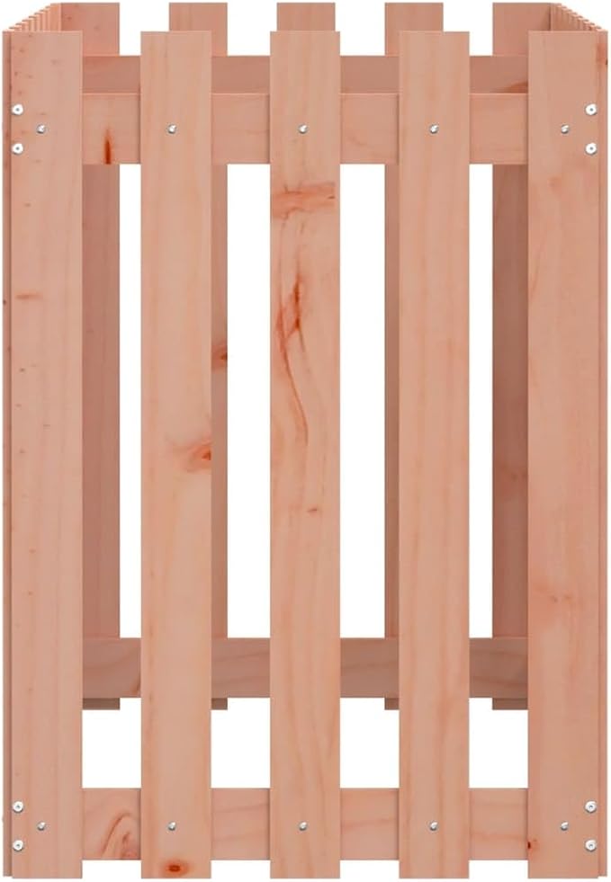 vidaXL Rustic Garden Raised Bed with Fence Design Solid Douglas Fir Wood Planter for Growing Flowers and Vegetables Outdoor Use Ideal Patios Balconies Beds Wooden Flower Vegetable Box