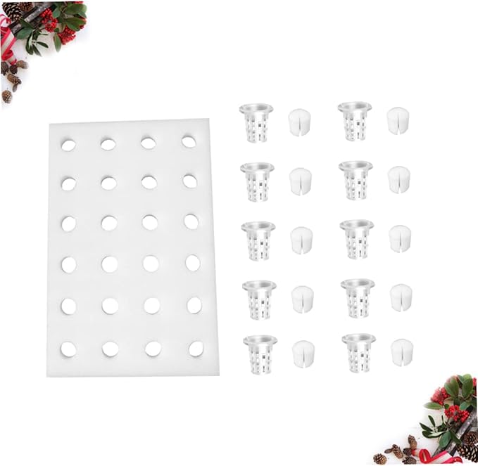 40mm Soil-Free Sponge Planting Tray for Hydroponics Floating Gardening Tray with Cylinder Cups and Plastic Net Baskets for Greenhouse Vegetable Cultivation