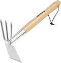 Hoe and Cultivator Garden Rake Hand Tiller Tool Wood Handle Double Sided Cultivator Versatile Tool for DiggingLoosening SoilWeedingBreaking Up SoilCultivatingPreparing Seedbeds Combination Garden