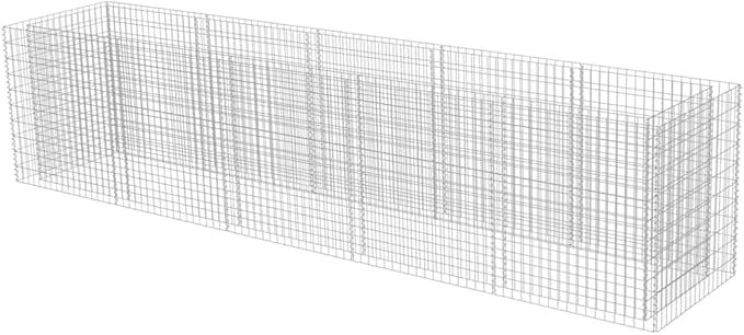 Gabion Raised Bed Galvanized Steel 177.2x35.4x39.4 Outdoor Raised Garden Bed Planter Box for Flower and Vegetable Garden Sturdy and Durable Metal Raised Planter for Patio and Backyard