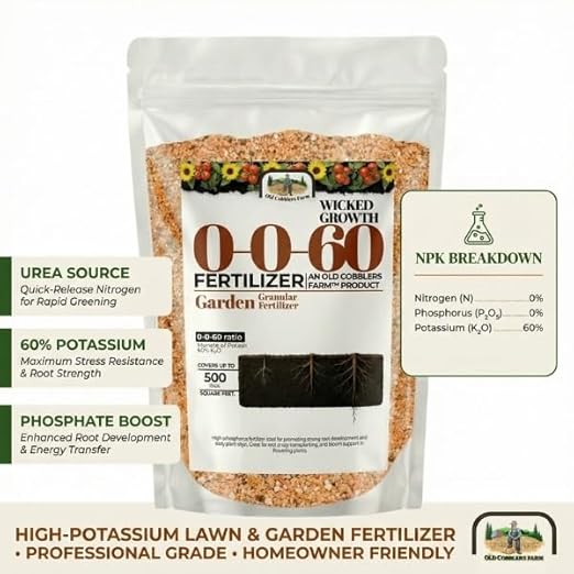 Old Cobblers Farm™ Wicked Growth 0-0-60 Fertilizer - Potassium - Strengthens Roots Boosts Resilience &amp Promotes Lush Growth (5 lbs | 10 lbs | 15 lbs | 20 lbs) (15 lbs)