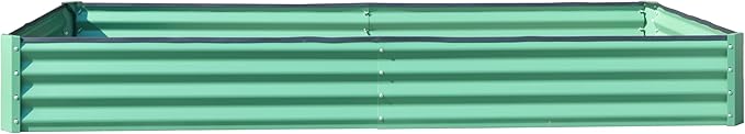 8x4x1 ft Galvanized Raised Garden Bed Outdoor Planter GBoxes Large Metal Planter Box for Gardening Vegetables Fruits FlowersGreen