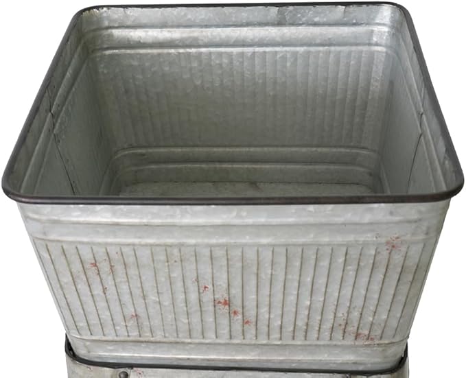 20.5x20.5x21 Large Perryman Galvanized Tub On Stand for Plant PotPlanter Metal Ice Buckets