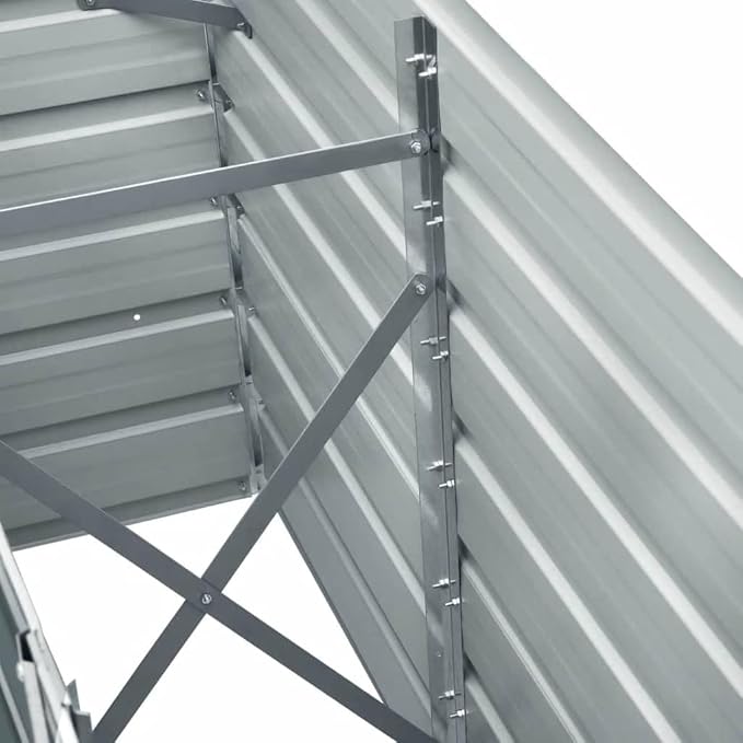 vidaXL Large Anthracite Galvanized Steel Raised Bed 94.5 X 15.7 30.3 in Weathered Finish Modern Planter Ideal for Balcony Garden Patio Outdoor Gardening Flower Pot Box Rectangular Planters
