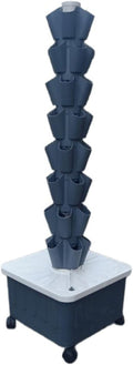 Garden Hydroponic Vertical Tower Hydroponic Tower Hydroponic Planting System Hydroponic Symbiotic Planting Hydroponic Vertical Planting(Size:8 Layers (40 Holes)Color:Gray)