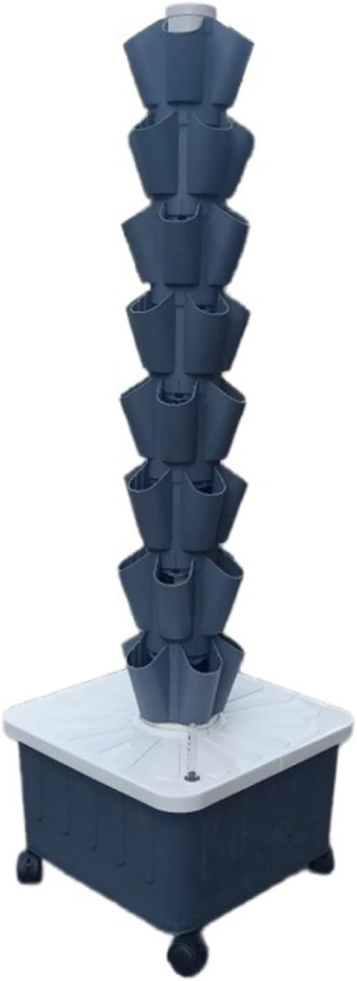 Garden Hydroponic Vertical Tower Hydroponic Tower Hydroponic Planting System Hydroponic Symbiotic Planting Hydroponic Vertical Planting(Size:8 Layers (40 Holes)Color:Gray)