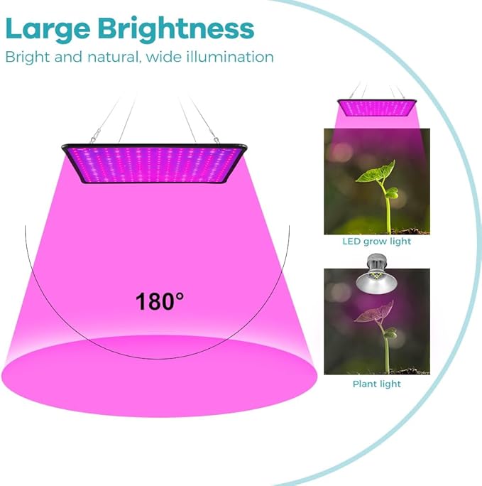 4PCS 2000W Growth Light for Indoor Plants 256Leds Grow Light Full Spectrum Plant Growing Lamp for Indoor Cultivation Greenhouse Grow Tent Hydroponics with Dimmable Lights Levels US Plug with Hook