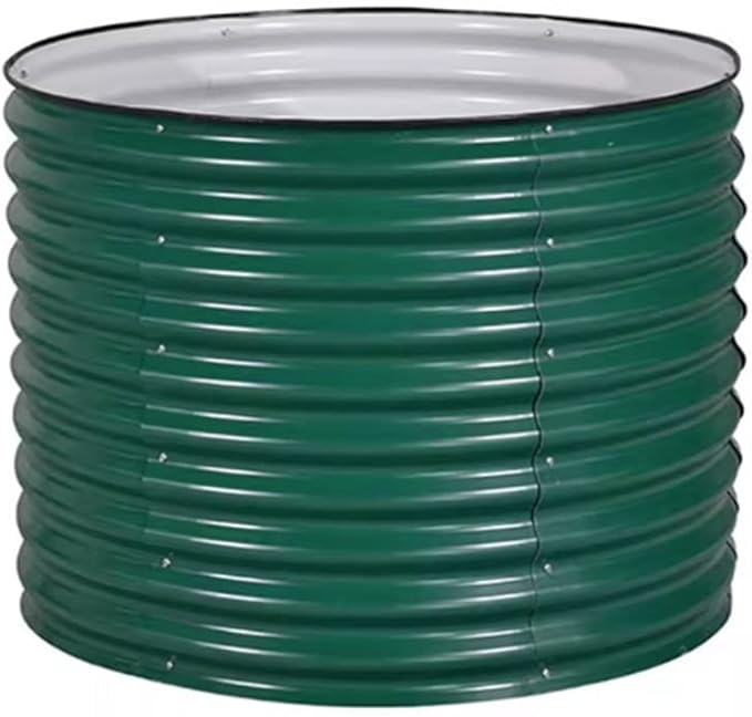 Thicker Round Galvanized Raised Garden Bed Kit Round Large Planting Box Rubber Strip Edging Planter Raised Beds for Planting Herbs and Flowers Diameter 107cm (Color : Green Size : 107x81cm)