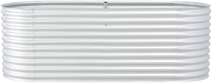 Garden Raised Bed PlanterGarden BedGalvanized Raised Garden BedPlanter Raised bedsGalvanized Planter94.5x31.5x31.9 Galvanized Steel Silver