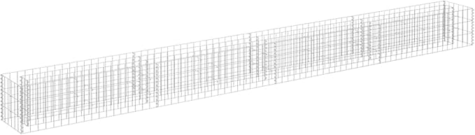 Galvanized Steel Gabion Raised Bed Planter - Durable &amp Rust-Proof Easy Assembly 360x30x30 cm