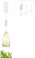 Full Spectrum 10W LED AUTO Plant Growing Lamp H-Type Track Pendants Timer Restaurant Adjustable Height Lake Green Marble Oval Bell Glass Halo Track System for Green House Indoor Planting