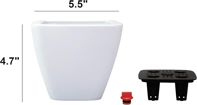 2 Pack Smart Self Watering Planter Pot for Indoor and Outdoor White Square Cone