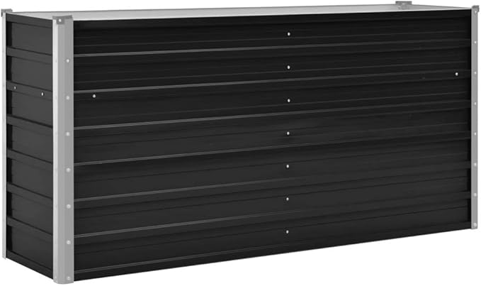 Garden Raised Bed Anthracite 63x15.7x30.3 Galvanized Steel