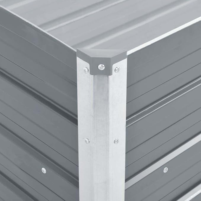 Raised Garden Bed Galvanized Steel 39.4 in Welded Retaining Wall Wire Cage for Landscape Patio Fencing - Gray Raised Bed
