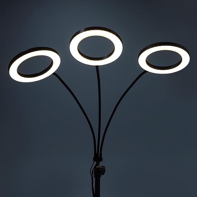Dpofirs Grow Lights for Indoor Plants 108 LEDs Full Spectrum Plant Grow Light with 3/9/12H Timer 6 Brightness Levels Height Adjustable Lamp for Seedlings and Home (US Plug 3 Heads 28W Use 3A