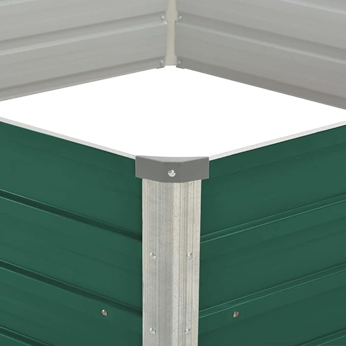 SKM Raised Garden Bed 50.8x50.8x18.1 Galvanized Steel Green