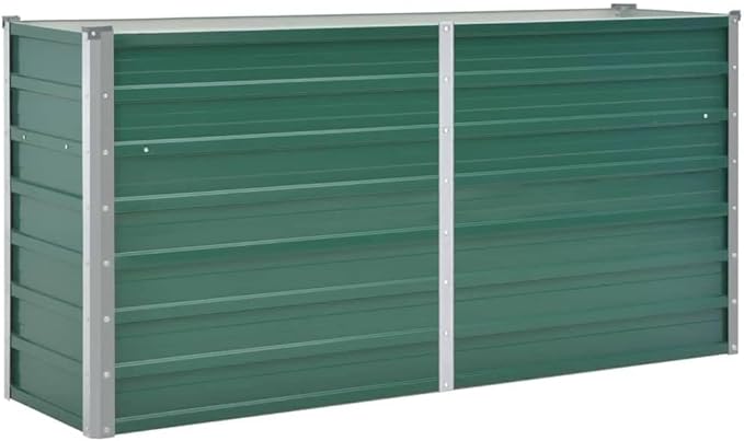 Raised Garden Bed Galvanized Steel 63 x 15.7 x 31.3 Green Large Planter Outdoor Metal Raised Garden Box for Flowers Vegetables Herbs and More