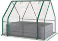 4.2x3.1x3FT Metal Raised Garden Bed with Greenhouse Cover Outdoor Galvanized Planter Raised Beds for Gardening for Vegetables Flowers and Fruit