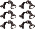 Ciata 15 Outdoor Security Flood Light 2 Head with Heavy Duty Cast Aluminum Body 150W PAR38 Weather Proof Black Finish - 6 Pack