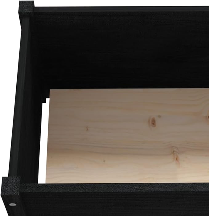 Wooden Raised Garden Bed Garden Planter Box Planter Raised Bed Wood Planter Box Grow Vegetable Flower Herb Gardening Black 78.7x19.7x27.6 Solid Wood Pine