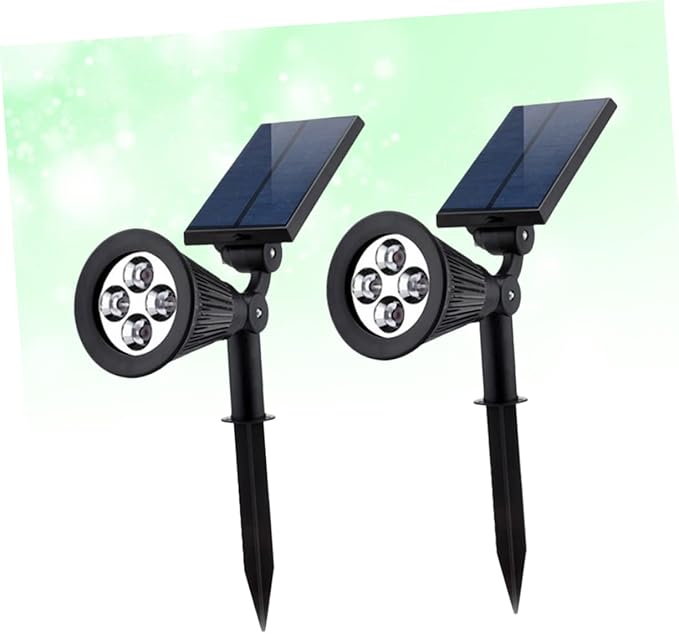 Lurrose 2 Pcs Solar Spotlights 4 LEDs Waterproof RGB Landscape Lights for Outdoor Lawn and Garden Ground Mount Design for Easy Installation