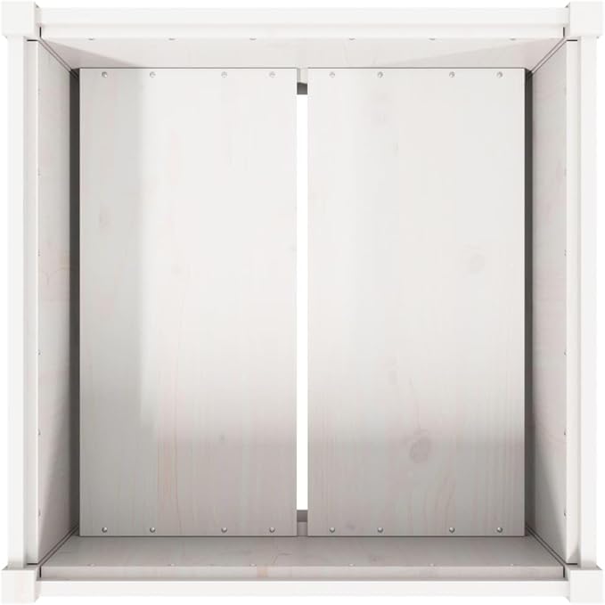 Wooden Garden Planter Box Outdoor Flower Box Wood Flower Boxes for Outdoor Plants Raised Garden Bed Planter Box White 27.6x27.6x27.6 Solid Wood Pine-96