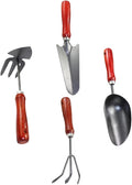 4pcs Garden Tool Set with Small Spade Narrow Trowel Dual-use Hoe and Soil Scoop for Planting Handheld Gardening Tools for Flower Pots and Vegetable Beds