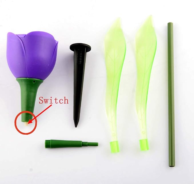 Plant Growing Lamps Solar Light Tulip Flower Lamp Multi-Color Outdoor Waterproof Garden Yard Path Lawn Insert Solar Light 10PC(Yellow)