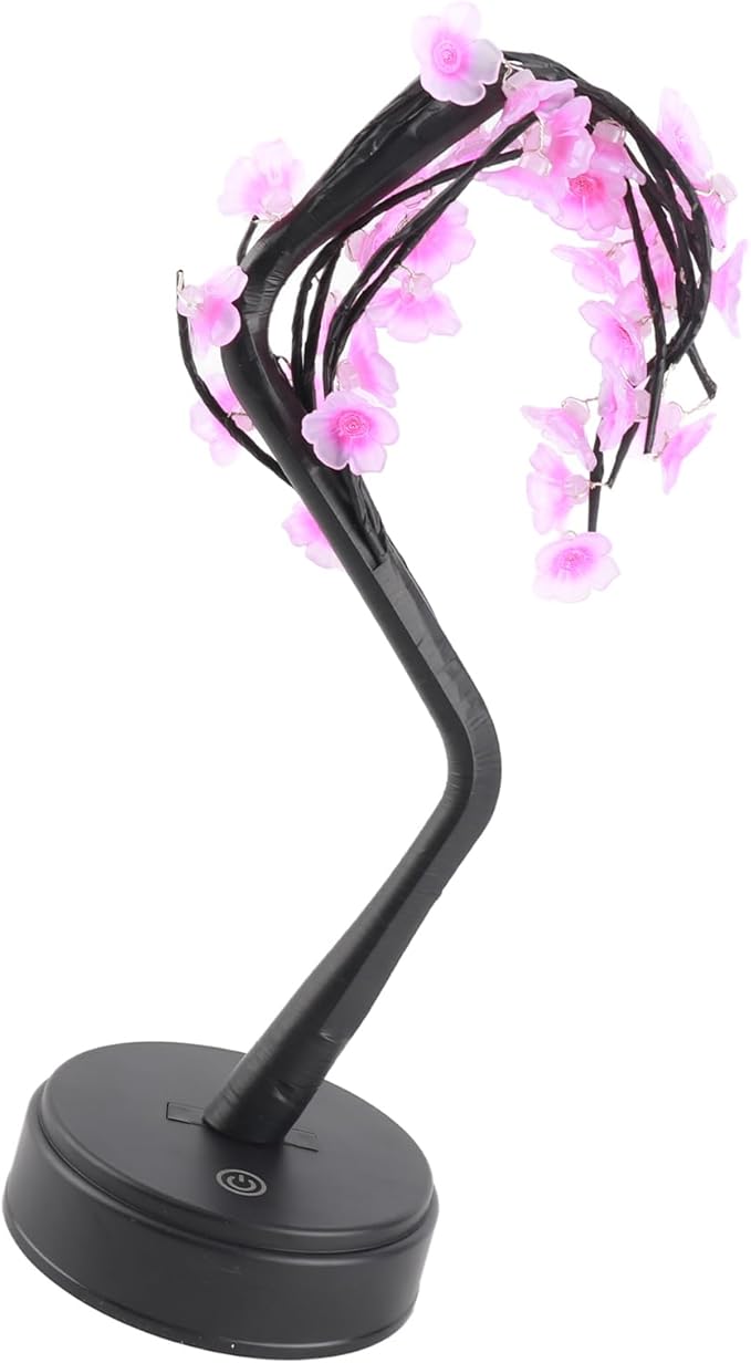 USB 35LED Plum Flower Bonsai Tree Lamp DIY Desk Bonsai with Bendable Branches Warm Yellow LED Night for Home Holiday Decoration