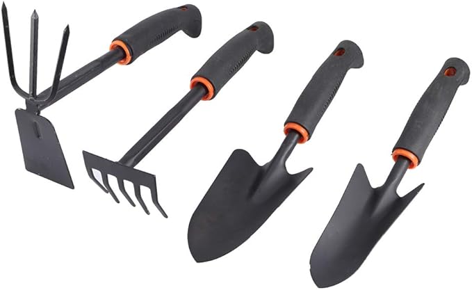 Gardening Hand Tools Garden Tools Set with Garden Shovel Garden Hand Rake Garden Cultivator Hoe for Loosening Soil Weeding and Digging
