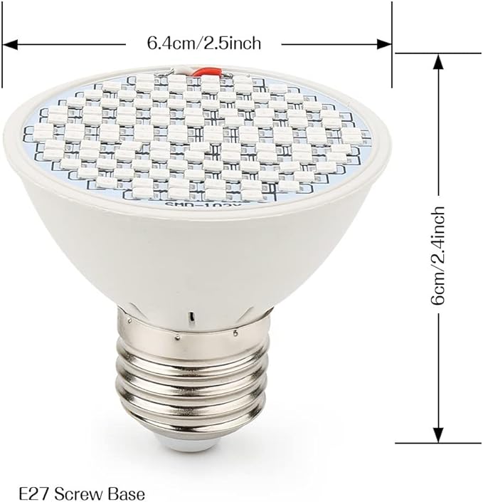 Luopan Indoor Lighting 20pcs/Lot AC85-265V 60LEDs 106LEDs Grow Light E27 Phyto Lamp Indoor LED Plant Growing Bulbs Greenhouse Grow Tent - Limited Time Offer (Size : 60LED)