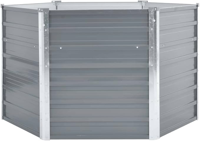 Garden Raised Bed Galvanized Steel 50.8x50.8x31.3 Gray