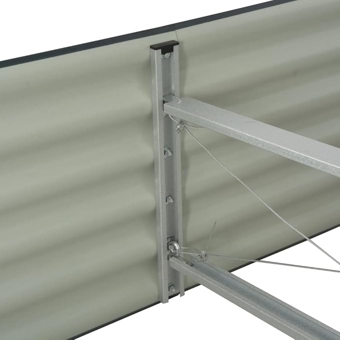 Garden Raised Bed 94.4x31.4x17.3 Galvanized Steel Gray