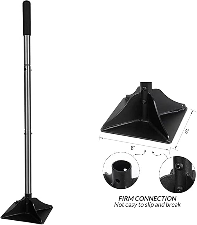 10 in Heavy Duty Steel Tamper Yard Soil Compactor for Landscaping Compacting Soil Gravel Asphalt Durable Hand Tamp Tool with Adjustable Handle(48 Length) (10 in)