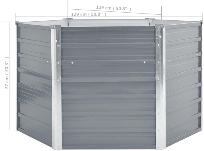 Galvanized Steel Raised Bed Garden Bed for Walls Durable Metal Fencing Patio Panels Landscape Retaining for Garden Grey Steel Cages