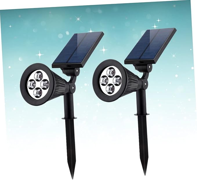 ARTIBETTER 2pcs Solar-Powered Lawn Lights Ground Plug Landscape Lights for Garden Driveway Patio