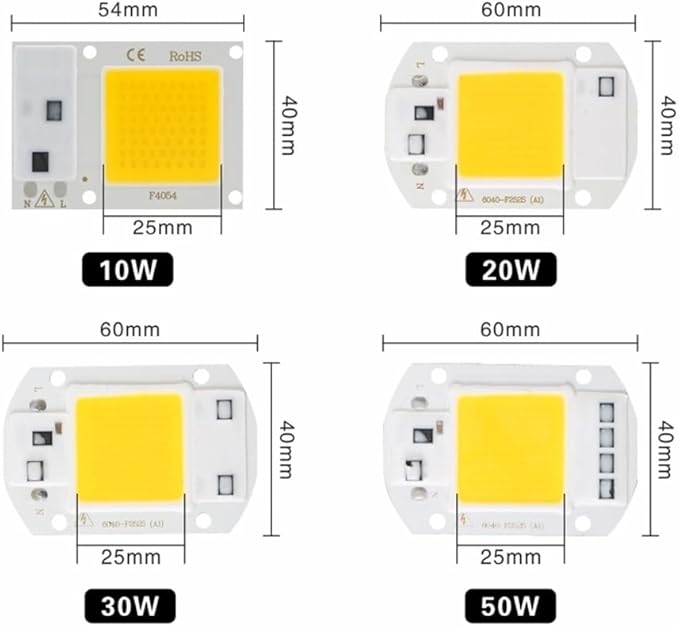 Landscape Lights LED COB Lamp Chip 10W 20W 30W 40W 50W AC 220V Smart IC LED Beads DIY for LED Floodlight Spotlight Cold White Warm White LED Street Lamp (Color : Cold White Size : 50W)