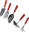 5pcs Garden Rake and Shovel Tool Set for Outdoor Planting and Soil Loosening Handheld Gardening Tools with Sturdy Metal Blades for Home Vegetable and Flower Cultivation