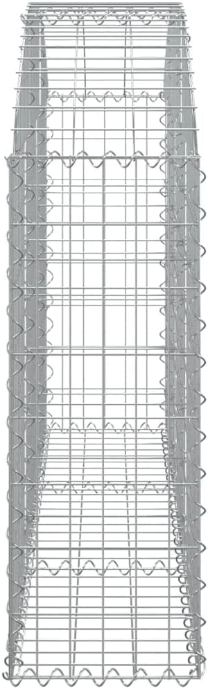 Arched Gabion Basket Silver Galvanized Iron 59.1x59.1x39.4 Inch Durable Outdoor Planter for Garden and Patio Sound Absorbing