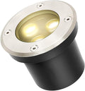 Outdoor Buried Lights 85-265V Ground LED Landscape Lamp IP65 Waterproof Outdoor Recessed LED Spotlights Stainless Steel Material Round Buried Light High Load-BWarm White-1PCS-3W