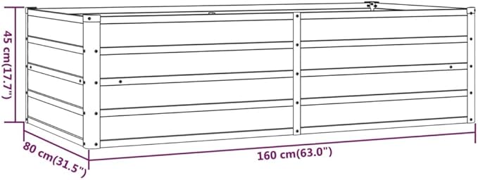 SKM Garden Raised Bed Rusty Brown Corten Steel 63 x 31.5 x 17.7 inBrown (Weight 21.34LBS)