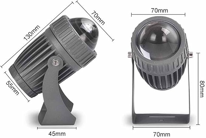 10W LED Floodlight - Long Range Rotating Narrow Beam IP65 Waterproof Outdoor Spotlight for Landscape Lighting (White Blue)