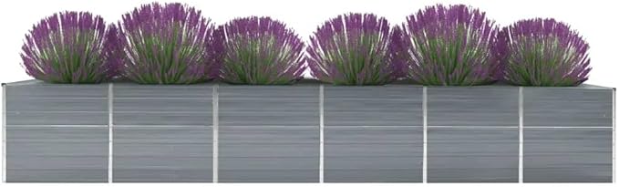 Garden Raised PlanterGarden BedGalvanized Raised Garden BedPlanter Raised bedsGalvanized PlanterBed Galvanized Steel 189x31.5x30.3 Gray
