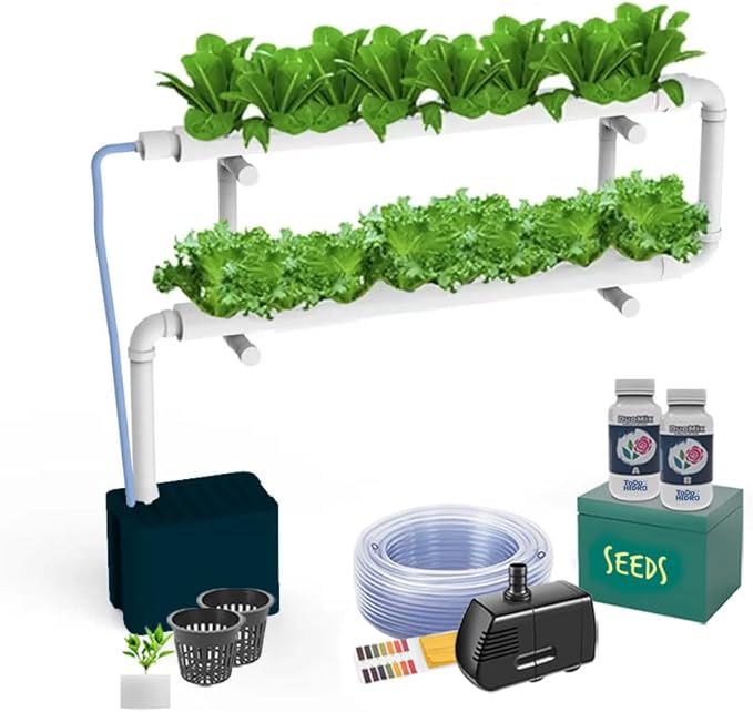Hydroponic Kit N5A NFT System for 16 Plants Complete Indoor Garden with Nutrients Seeds &amp Accessories