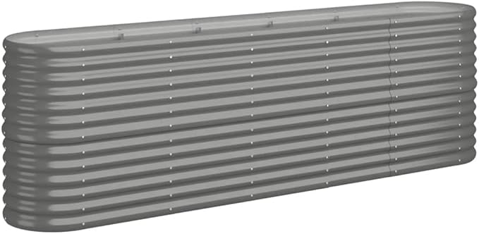 Garden Raised BedBalcony Planter BedsModern DesignGarden DecorationBackyard Raised BedsHerb PlantersHerb Plantersfor PatioCourtyardBalconyPowder-Coated Steel 88.2x15.7x26.8 Gray