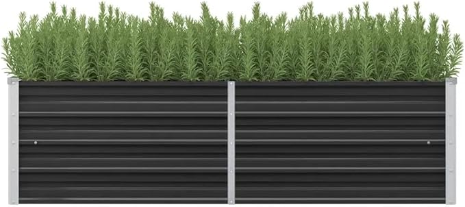 Cultivation RoomPatio Garden Home DecorVegetable planters for Porch PatioDurable and Long-LastingGarden Raised Bed Anthracite 63x15.7x17.7 Galvanized Steel