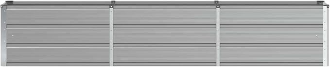 Outdoor Metal Raised Garden Bed Steel Planter Box for Gardening Vegetables Fruits Flowers Easy Assembly 94.49 x 15.75 x 17.72 in Light Gray-740