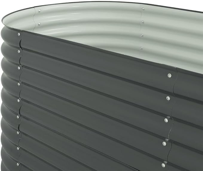 Outdoor Garden Raised Bed Galvanized Steel Garden Planter Box Metal Planter Box for Gardening Vegetables Flowers Herb 63x31.5x31.9 Galvanized Steel Gray-754